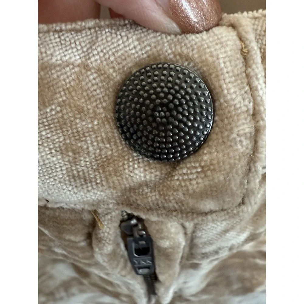 Free People Dust To Dust Crushed Velvet Tan Mini Skirt Festival size 2 - Picture 7 of 12